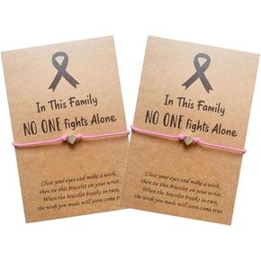 Lemua Breast Cancer Bracelet Jewelry Breast Cancer Awareness Cancer Support Gifts Breast Cancer WIsh Bracelet Jewelry in Kuwait