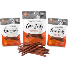 Rena's Recipe Love Jerky (Beef Flavor) Soft Chicken Stick with Glucosamine/Chondroitin (Joints) and Lycopene (Antioxidant)