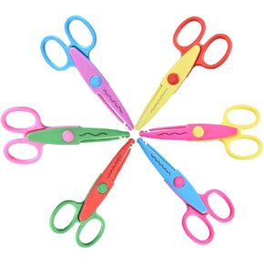 Decorative Edge Scissors Set, 6Pack 5-inch Serrated Craft Scissors Pattern School Supplies DIY Projects and Craft Fancy Design