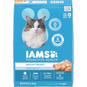 IAMS Proactive Health Healthy Weight Adult Dry Cat Food Chicken Flavor, 16 lb. Bag