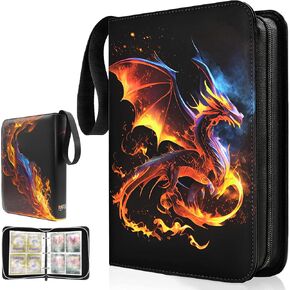Trading Card Binder, 4 Pockets Card Holder, 55 Double Sided Removable Pages, 440 Card Sleeves, Toploader Binder, Portable Album Holder, Storage Box for Trading Cards