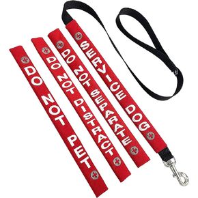 ActiveDogs Service Dog Leash Wrap Set - 4 x Velcro Red Leash Sleeve Wraps, 1 x Dog Leash