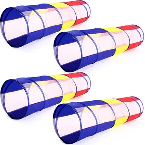 4 PCS نفق لعب متعدد الألوان للأطفال يزحفون واستكشف Tent 6ft up up baby crawl play tunnel مع See من خلال شبك