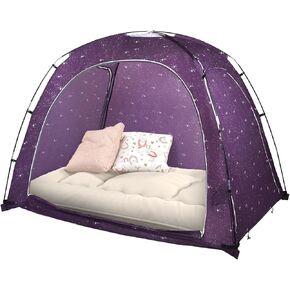 Goplus Bed Tent, Indoor Privacy Play Tent for Warm and Cozy Sleep in Drafty Rooms, Portable Bed Canopy with Carry Bag for Kids and Adult(Full)