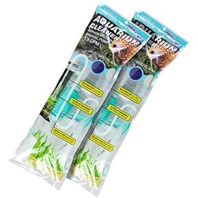 TERA PUMP TRFTCLN Aquarium Gravel Cleaner (BPA Free) Aquarium Sand Cleaner/Water Siphon with Long Nozzle & Water Flow Controller (10-20 Gallon Tank, 2PK)