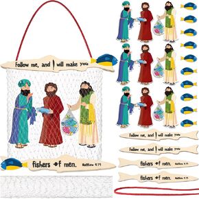 Amyhill 24 مجموعة 24 مجموعة من الصيادين من Men Craft for Kids First Complenion Sunday School Crafts Kit Christian Jesus Defice Supplies للأطفال الصغار والأنشطة المنزلية