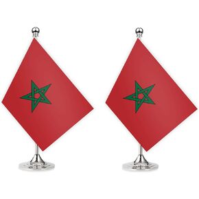 2pcs علامة مكتب المغرب مع قاعدة فضية ، يبلغ طولها 12 بوصة المغربيات المغربية الصغيرة ، ديكور طباعة صغيرة للمكتب الطاولة الرئيسية