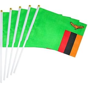 25 حزمة يدوية محتجزة صغيرة صغيرة العلم Zambia Zambians عصا العلم العلم جولة العلم الوطني الوطني ، مستلزمات زخارف الحفلات للمسيرات ، كأس العالم ، أحداث المهرجانات ، المهرجان الدولي