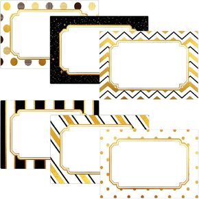 Gold Foil Name Tags Stickers for Party Large Size (3.7" x 2.3") Christmas Name Tag Labels for Present 120PCS Name Tags for Christmas Gifts Party Home Office Name Tags Stickers for Themed Party