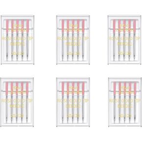 Bequilter 30Pcs Universal Sewing Machine Needles 6 Pack Regular Point Flat Shank Needle Compatible with Singer, Brother Home Sewing Machines HAX1 65/9, 75/11, 90/14, 100/16, 110/18,120/20 (120/20)