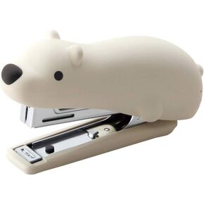 Animal Stapler (Polar Bear), Silicone Soft-Grip, Made in Japan, Great Stationery Gift!