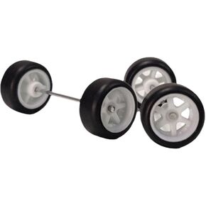 1:64 Black Alloy Wheels,Scale Alloy Wheels Rubber Tires,Model Alloy & Accessories Tires Wheel Rubber RC Vehicle Wheels and Tire Sets