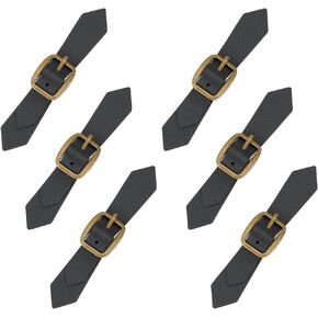 FINGERINSPIRE 6 Sets Leather Sew-On Toggles Closures 3~4.1inches Long Black Tab Closures Snap Toggle Metal Leather Cloak Clasp Fastener Replacement for Handmade Decor DIY Craft