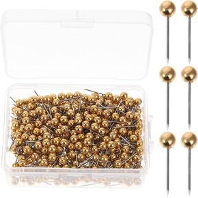 Healifty 400pcs Sewing Pins Ball Beads Head Pins Straight Quilting Pins for Dressmaker Jewelry Making Sewing and Craft Decoration (Gold)