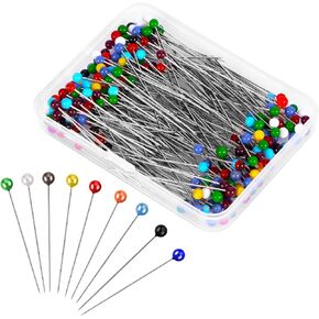 250Pcs Sewing Pins, 1.5 Inch Straight Pins with Colored Ball Plastic Heads Quilting Pins with Plastic Contain Box for Fabric Dressmaker Jewelry DIY Decoration Craft and Sewing Project