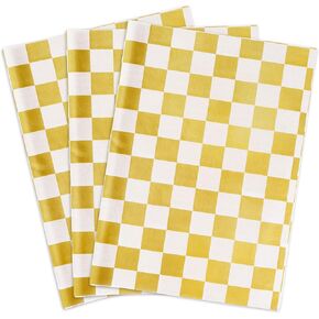 MR FIVE 60 Sheets White Checkered Tissue Paper, 14" x 20", Plaid Party Tissue for Gift Bags