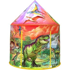 Impirilux Dinosaur Play Tent for Boys and Girls with Mask & Cape Costume | Dino منبثقة Fort Playhouse وحقيبة التخزين