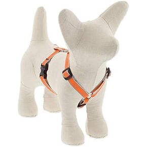 Lupine Reflective Small Adjustable Dog Harness 1/2" Wide Orange Diamond with 12-20" Girth