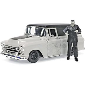 Jada Toys Universal Monsters 1:24 1957 Chevy Suburban Die-cast Car & 2.75" Frankenstein Figure, Toys for Kids and Adults