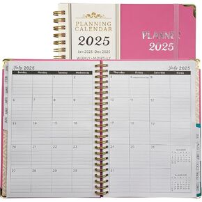2025 Planner, 2025 Weekly Monthly Planner, Daily planner from January 2025-December 2025,6.2" x 8.6",Hardcover 2025 Calendar Planner with Monthly Tabs, Inner Pocket