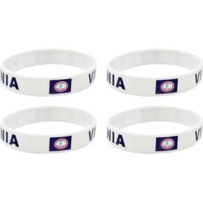 4 Pcs Virginia State Flag Rubber Bracelets,State Flag Silicone Bracelet, Rubber Wristbands Patriotic Decorations Gift.