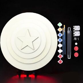 12 inch Shield Wooden Shield Superhero Prop，Handmade Wooden Shield, Warrior Armor Unfinished Wooden Pieces DIY Handmade Crafts for boy Party Cosplay Birthday Gift