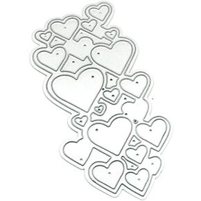 Silver Love String Carbon Steel Cutting Dies DIY Scrapbooking Photo Album Embossing Paper Cards Making Stencil Decorative Cards Edges Crafts Cutting Dies for Card Making New Die-Cutting and Embossing