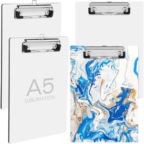 Seajan 4 PCS Sublimation فارغ فارغ حافظة بيضاء ملف قياسي A5 الحافظة الحافظة مع مكتب نقل حراري منخفض للممرضات للممرضات طلاب المحامين