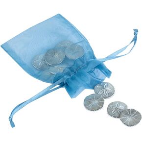 DANFORTH- Sand Dollar Pocket Tokens/Coins, Pewter, Made In USA, Gift Bag (Pack of 10)