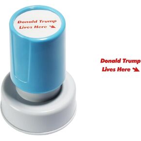 Donald Trump Lives Here Stamp YQBOOM Self Inking Stamp for Trump 2024 Rubber Stamp Red Ink Stamp for Business Office Supplies