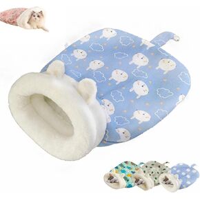 Cute Cat Sleeping Bag for Indoor Cats, Self Warming Cat Cave Bed, Cozy Cat Winter Sleeping Bag Covered Cat Bed Cat Hideaways for Puppy and Kitten (Blue)