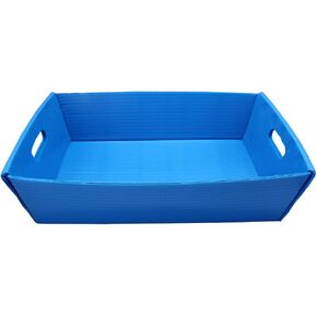 Flipside Products 18" x 12" x 4.5" Blue Plastic Welded Trays, Mail, Small Transporting, Storage, Carry, Stackable, Organizing, 2 Pack