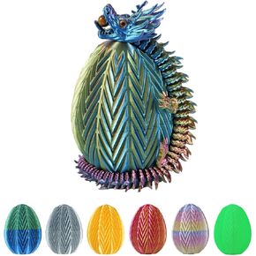 3D Dragon Egg - لعبة Dragon Dragon ثلاثية الأبعاد مع Strup Energy Stone Inside - Dragon مفصلية - أجزاء مشتركة مرنة - التماثيل الفريدة ، والزخارف المكتبية ، وتخزين الحشوات ، والهدايا للأطفال