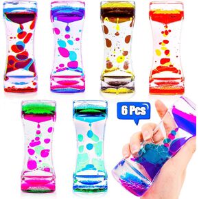 Liquid Motion Bubbler Sensory Toys,6 Pack Liquid Timer Toys for Adults, Calming Toys for Kids, Party Favors, Classroom Prizes, Christmas Goodie Bag Stuffers, Stocking Stuffers