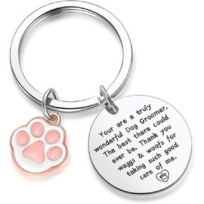 Znosvei Dog Groomer keychain Dog Groomer Inspirational Jewelry Dog Grooming Jewelry Dog Paw keychain keychain