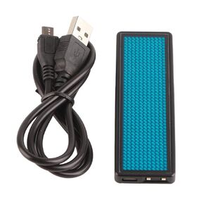LED Name Badge,Scrolling Message Tag Chinese 4 Character Sign Display Pixels Rechargeable Business Card Screen with USB Programming Digital for Restaurant Shop Exhibition Nightclub (Blue)