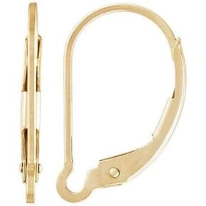 20pcs Adabele Hypoallergenic Tarnish Resistant Interchangeable Earring Hooks Strong Leverback Ear Wire 17mm Long Gold Plated for DIY Craft Earrings Jewelry Making BF260-2