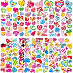 Valentine Stickers 20 Different Sheets, Heart Stickers Valentines Day Stickers for Kids Valentines Treats Cards Craft Scrapbooking Party Favors Gifts Decoration