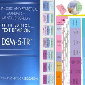 Upgraded DSM-5-TR 2022 Index Tabs - Joyfulmap 112 DSM-V-TR Tabs, 94 Printed and 18 Blank Tabs with Alignment Guide & Disorders Description Sheet - for Diagnostic and Statistical Manual