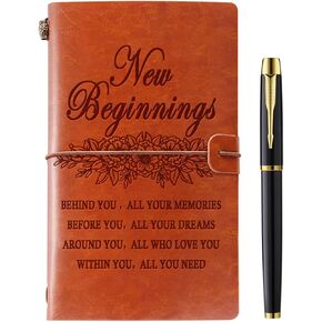 New Beginning Gifts for Women, Leather journal Notebook Divorce Gifts for Women Break Up Gifts for Women, Farewell Gifts Going Away Gifts Leaving Job Gifts New Job Gifts for Friends and Coworkers
