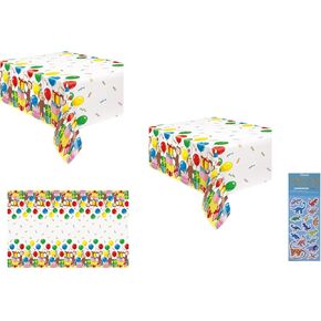Unique Curious George Party Supplies Bundle Pack Includes 2 Plastic Table Covers and 1 Dinosaur Sticker Sheet