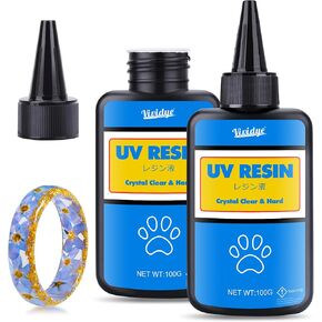 UV Resin - 2,000g Crystal Clear Low Odor Ultraviolet Curing Hard Type Glue Epoxy Resin for DIY Jewelry Making, Crafts - Transparent Bubbles Free Solar Cure UV Resin for Resin Mold, Casting, Paintings