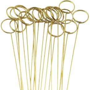 yyangz 3 Packs 60 PCS Round Metal Card Insert Clips Small Size Greeting Card Postcard Metal Gold Plated Insert Sign Card Clip for Postcards Bouquet Material Cards Birthday Parties Engagements