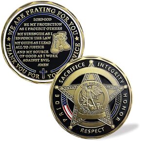 Aomcisi Saint Michael Police Law Enforcement Challenge Coin Prayer Commemorative Coin