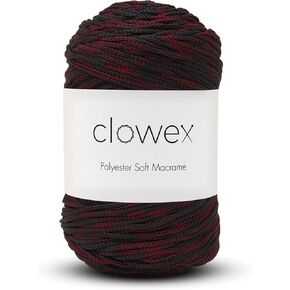 Clowex Polyester Soft Macrame Cord 2.5-3mm ، 191 ياردة × 1/9 INC حبل البوليستر التركي ، خيوط Macrame مضفر لـ DIY ، شماعات النبات ، شنق الجدار ، حقيبة Macrame in Kuwait