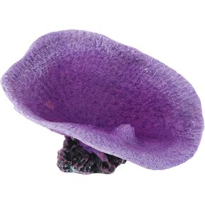 POPETPOP Artificial Coral Plant Aquarium Decorations, Fake Coral Ornament, Resin Fish Tank Simulation Coral Decor for Betta Fish Tank Landscape Desktop Decoration (Foliate Purple Coral)