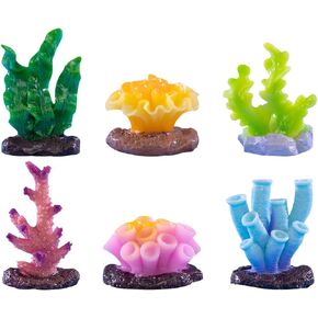 Rolin Roly 6pcs Coral Ornaments Aquarium Coral Colorful Fish Tank Ornament for Fish Tank Aquarium Landscape Decoration,Aquarium Landscape Decor (6PCS)