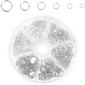 600 PCS حلقات قفزة فضية لصنع المجوهرات وإصلاح القلادة أحجام متنوعة ، 4/5/6/8/9/10 مم/10 مم ، حلقات السلسلة من أجل سوار سوار المجوهر in Kuwait