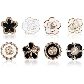 Hijab Magnetic Pins,8Pack Rhinestones Pearl Hijab Magnets,Multi-Purpose Pinless Small Flower Hijab Magnetic Pins for MuslinWomen,Scarf Magnet Clasp Brooch Magnetic Pin for Clothes Dress Scarves