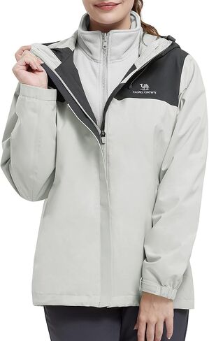 CAMEL CROWN Women Ski Jacket Waterproof 3 in 1 Winter Snow Mountain Coat Warm Fleece Windbreaker Hooded Snowboarding Jackets in Saudi Arabia